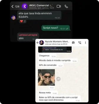 Print de conversa com cliente relatando resultado