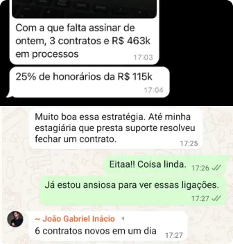 Print de conversa com cliente relatando resultado